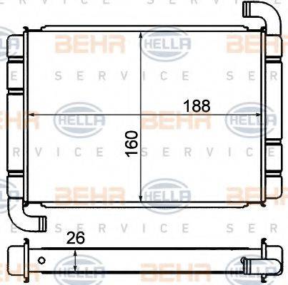 BEHR HELLA SERVICE 8FH351000571 Теплообмінник, опалення салону