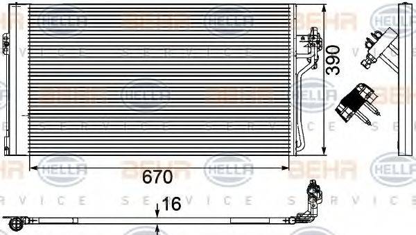 BEHR HELLA SERVICE 8FC351024511 Конденсатор, кондиціонер