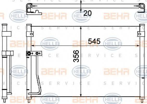 BEHR HELLA SERVICE 8FC351038701 Конденсатор, кондиціонер