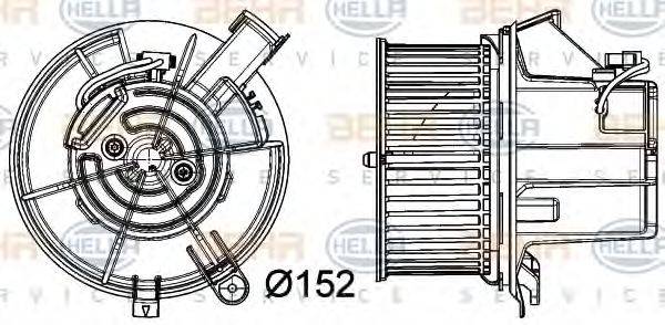 BEHR HELLA SERVICE 8EW351040301 Вентилятор салону