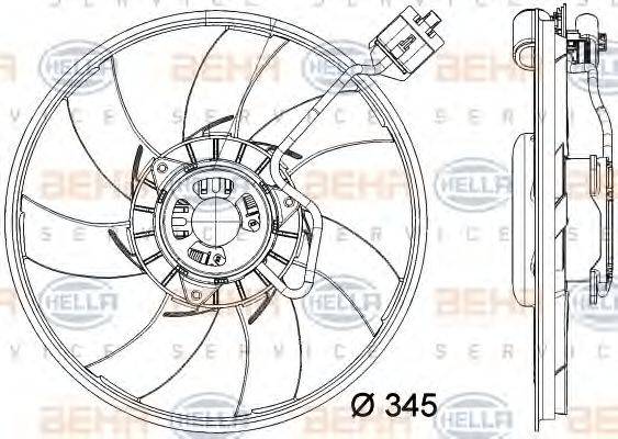 BEHR HELLA SERVICE 8EW351041791 Вентилятор, охолодження двигуна