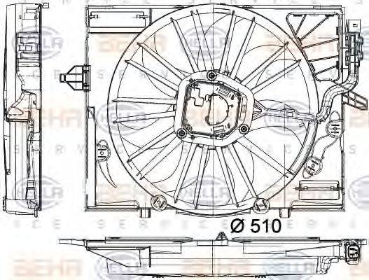 BEHR HELLA SERVICE 8EW351043081 Вентилятор, охолодження двигуна