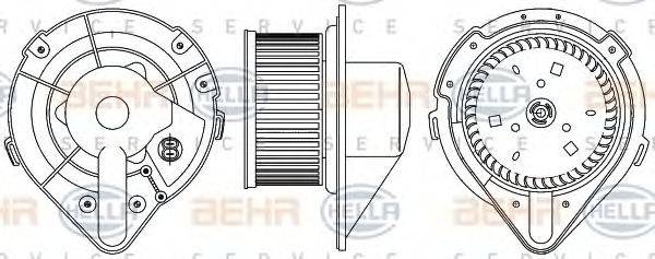 BEHR HELLA SERVICE 8EW351044371 Вентилятор салону