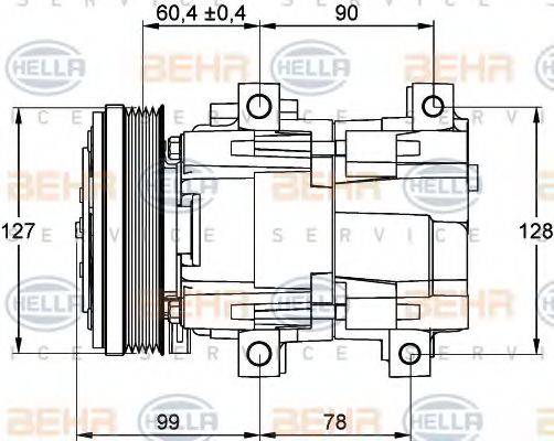 BEHR HELLA SERVICE 8FK351113081 Компресор, кондиціонер