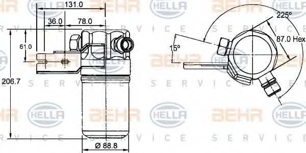 BEHR HELLA SERVICE 8FT351192391 Осушувач, кондиціонер