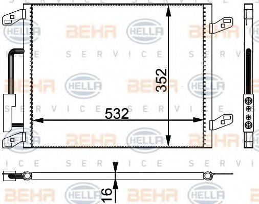 BEHR HELLA SERVICE 8FC351301101 Конденсатор, кондиціонер