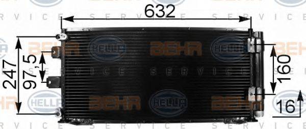 BEHR HELLA SERVICE 8FC351301161 Конденсатор, кондиціонер