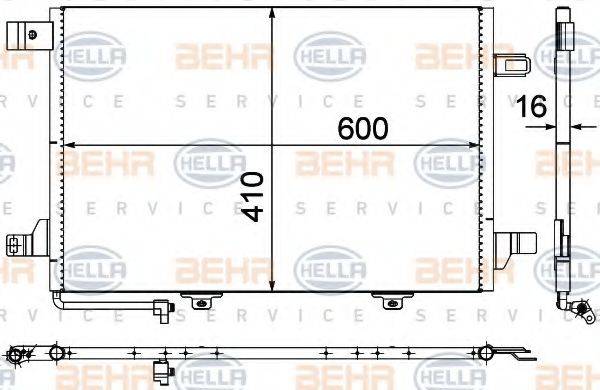 BEHR HELLA SERVICE 8FC351301674 Конденсатор, кондиціонер