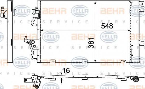 BEHR HELLA SERVICE 8FC351301761 Конденсатор, кондиціонер