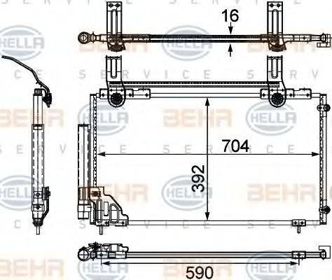 BEHR HELLA SERVICE 8FC351303761 Конденсатор, кондиціонер