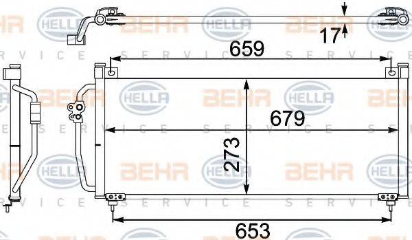 BEHR HELLA SERVICE 8FC351304111 Конденсатор, кондиціонер