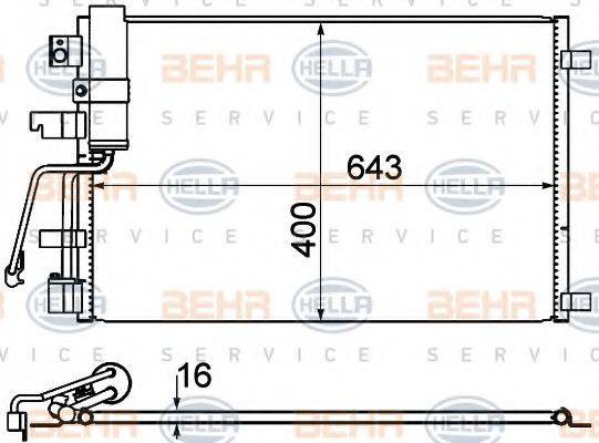 BEHR HELLA SERVICE 8FC351310221 Конденсатор, кондиціонер