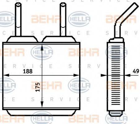 BEHR HELLA SERVICE 8FH351313271 Теплообмінник, опалення салону