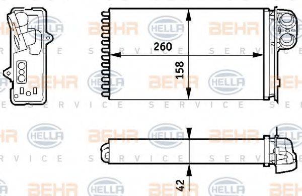 BEHR HELLA SERVICE 8FH351313421 Теплообмінник, опалення салону