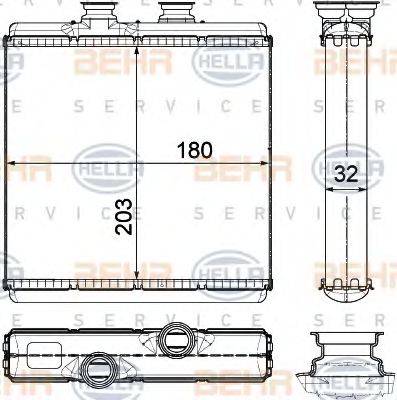 BEHR HELLA SERVICE 8FH351315411 Теплообмінник, опалення салону