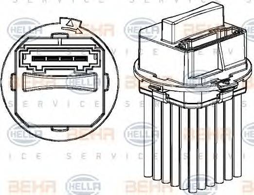 BEHR HELLA SERVICE 5HL351321321 Регулятор, вентилятор салону