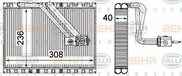 BEHR HELLA SERVICE 8FV351331541 Випарник, кондиціонер