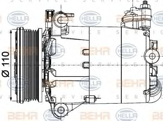 BEHR HELLA SERVICE 8FK351334351 Компресор, кондиціонер