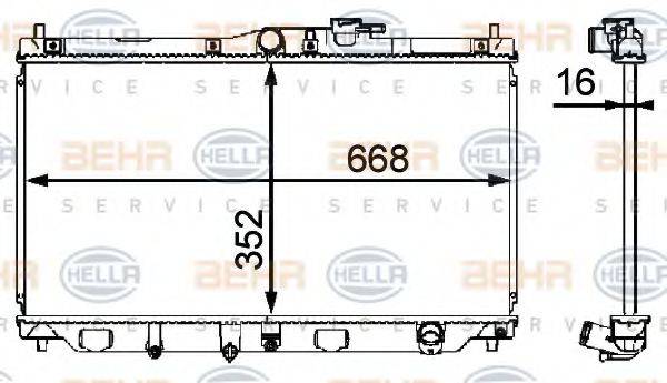 BEHR HELLA SERVICE 8MK376708131 Радіатор, охолодження двигуна