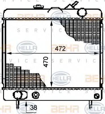 BEHR HELLA SERVICE 8MK376708671 Радіатор, охолодження двигуна