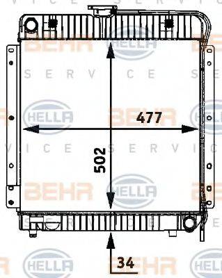 BEHR HELLA SERVICE 8MK376709411 Радіатор, охолодження двигуна