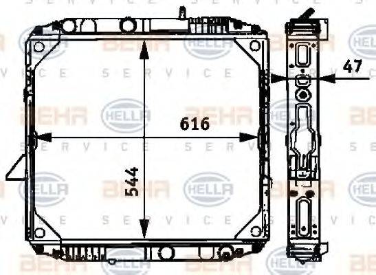 BEHR HELLA SERVICE 8MK376709751 Радіатор, охолодження двигуна