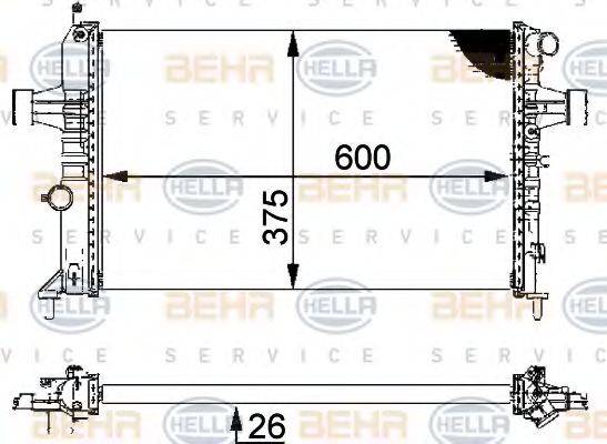 BEHR HELLA SERVICE 8MK376710311 Радіатор, охолодження двигуна