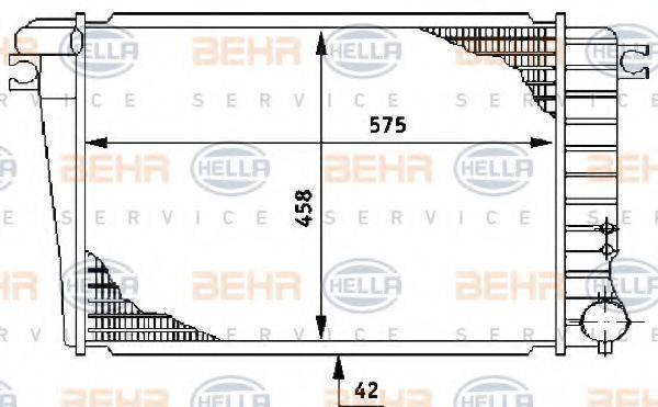 BEHR HELLA SERVICE 8MK376710691 Радіатор, охолодження двигуна