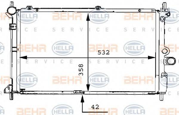 BEHR HELLA SERVICE 8MK376711761 Радіатор, охолодження двигуна