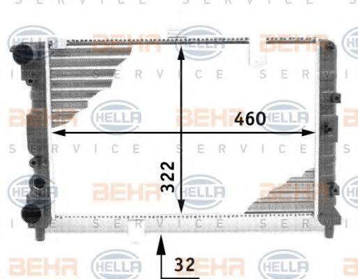 BEHR HELLA SERVICE 8MK376713481 Радіатор, охолодження двигуна