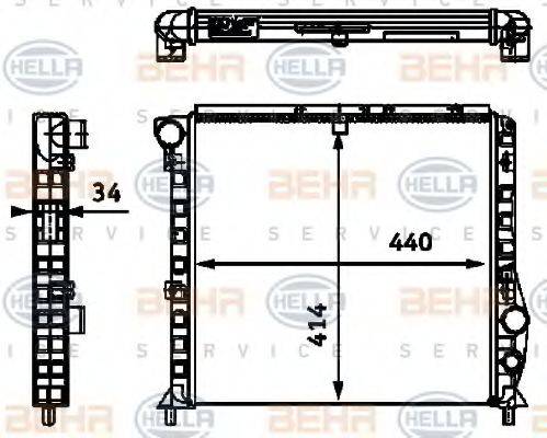 BEHR HELLA SERVICE 8MK376713561 Радіатор, охолодження двигуна