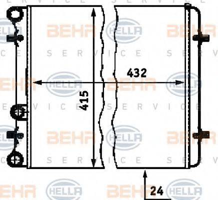 BEHR HELLA SERVICE 8MK376713771 Радіатор, охолодження двигуна