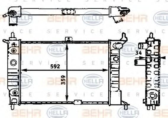 BEHR HELLA SERVICE 8MK376715311 Радіатор, охолодження двигуна