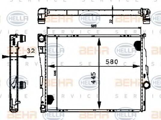 BEHR HELLA SERVICE 8MK376716241 Радіатор, охолодження двигуна