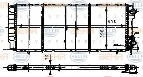 BEHR HELLA SERVICE 8MK376716571 Радіатор, охолодження двигуна