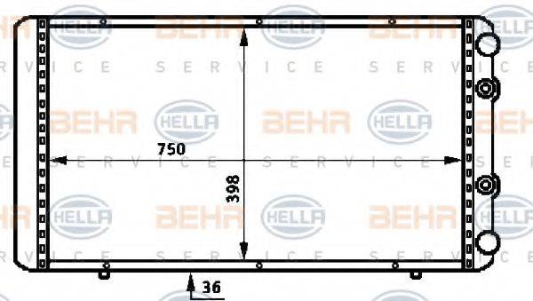 BEHR HELLA SERVICE 8MK376717091 Радіатор, охолодження двигуна