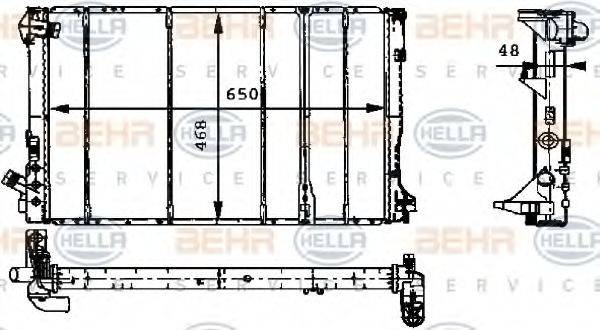 BEHR HELLA SERVICE 8MK376717381 Радіатор, охолодження двигуна