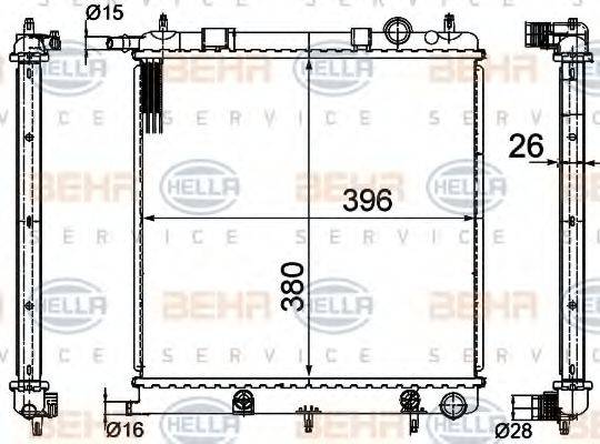 BEHR HELLA SERVICE 8MK376718621 Радіатор, охолодження двигуна