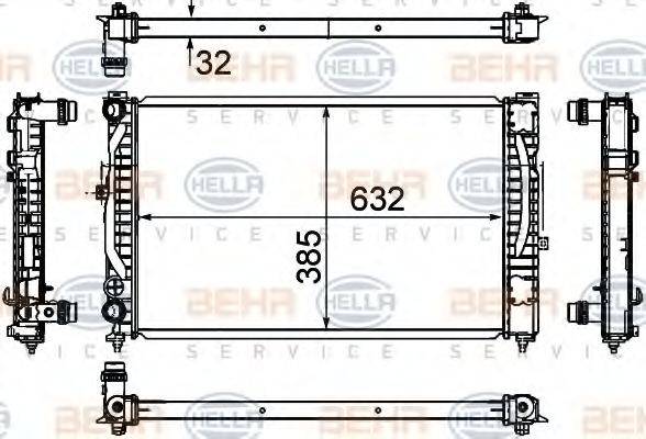 BEHR HELLA SERVICE 8MK376720591 Радіатор, охолодження двигуна