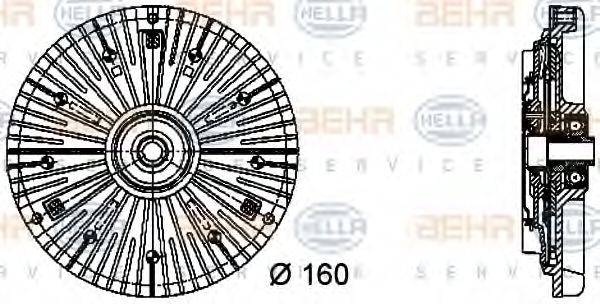 BEHR HELLA SERVICE 8MV376732071 Зчеплення, вентилятор радіатора