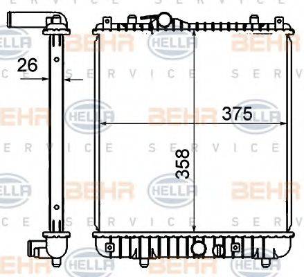 BEHR HELLA SERVICE 8MK376735071 Радіатор, охолодження двигуна