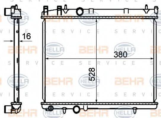 BEHR HELLA SERVICE 8MK376735301 Радіатор, охолодження двигуна