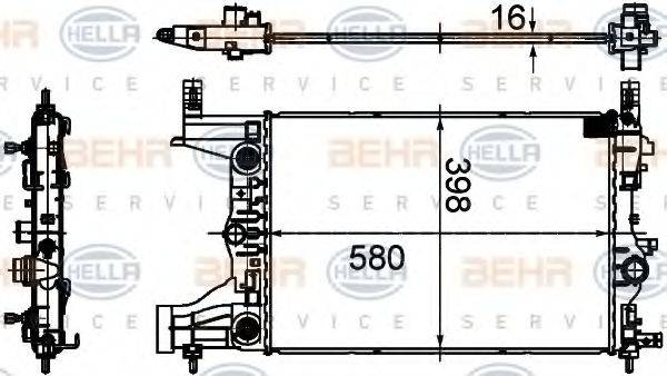 BEHR HELLA SERVICE 8MK376749851 Радіатор, охолодження двигуна