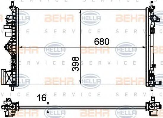 BEHR HELLA SERVICE 8MK376754301 Радіатор, охолодження двигуна