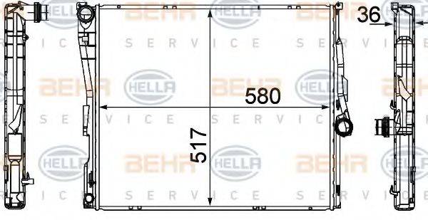 BEHR HELLA SERVICE 8MK376764771 Радіатор, охолодження двигуна