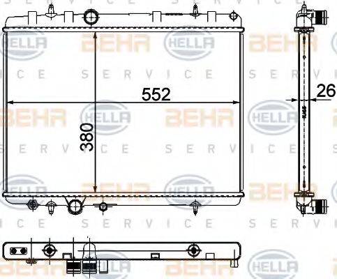 BEHR HELLA SERVICE 8MK376767101 Радіатор, охолодження двигуна