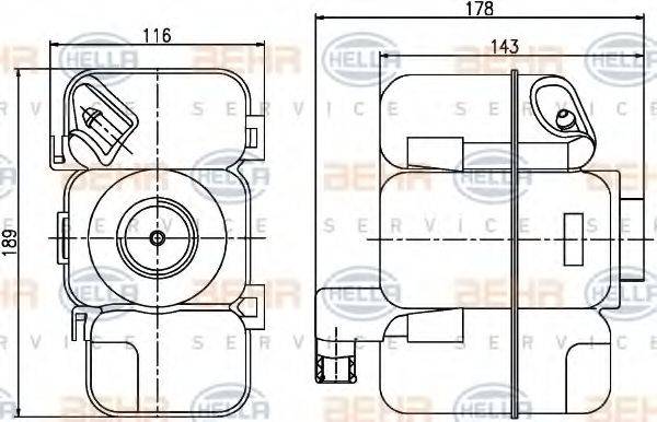 BEHR HELLA SERVICE 8MA376789741 Компенсаційний бак, охолоджуюча рідина