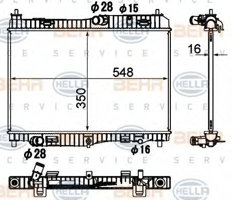 BEHR HELLA SERVICE 8MK376790501 Радіатор, охолодження двигуна