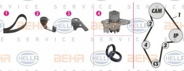 BEHR HELLA SERVICE 8MP376805831 Водяний насос + комплект зубчастого ременя