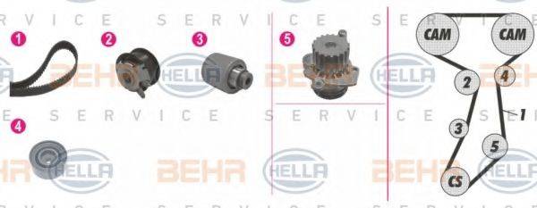 BEHR HELLA SERVICE 8MP376814841 Водяний насос + комплект зубчастого ременя